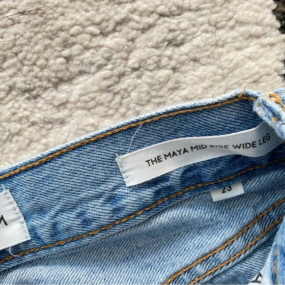 DENIM FORUM Light Wash Maya Mid Rise Wide Leg Jeans - Picture 5 of 12